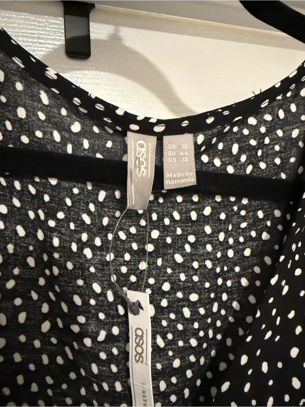 ASOS Black Polka-Dot Wrap Midi Dress - Picture 3 of 4